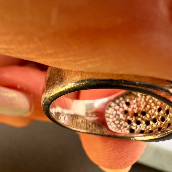 Vintage Style Sterling Silver Garnet & Citrine Dome Ring-Size 7.5-Maker’s Mark - Picture 3 of 6